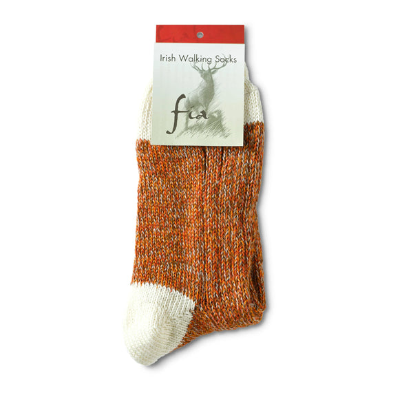 Fia Irish Socks - Women's and Men's Sizes, Choice of Colors in "Top Heel Toe" Style - Wool/Acrylic Blend