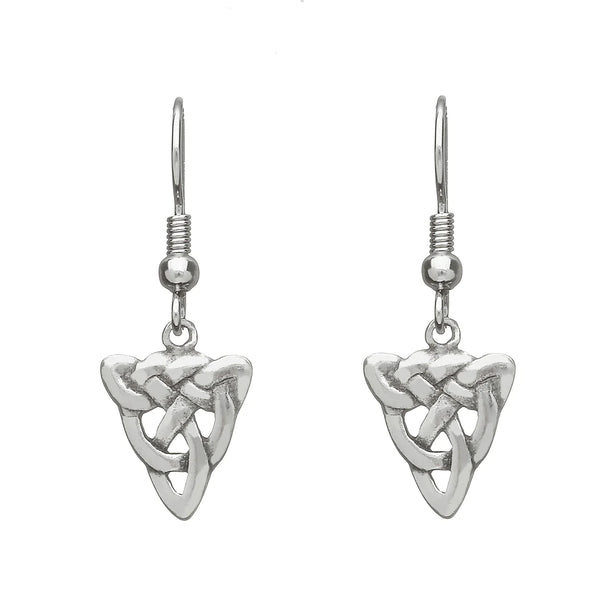 Celtic Knotwork Pewter Drop Earrings by Celtic Legends / Amethyst Irish Jewellery