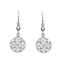 Round Celtic Knotwork Pewter Drop Earrings by Celtic Legends / Amethyst Irish Jewellery