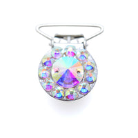 Circular Crystal AB Diamanté Irish Dance Competition Number Clip - Rhinestone Bling